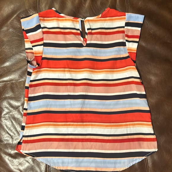 Colorful striped short sleeved blouse, size S - Picture 5 of 6